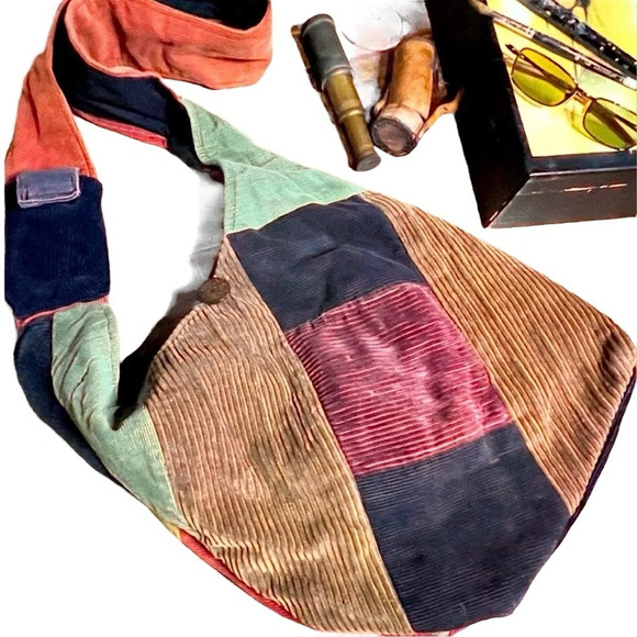 MYSTIC MOUNTAIN Hand Crafted Patchwork Upcycle Cross Body Gypsy Bag  FAIR TRADE - Picture 1 of 4